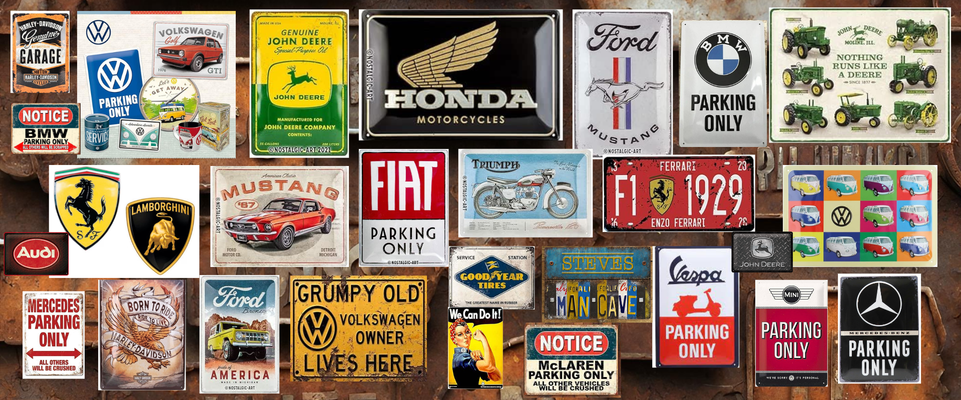 Rustee Cars Sign Rusty sign – Metal Tin Rusty Signs, Where Nostalgia and Vintage Charm ...